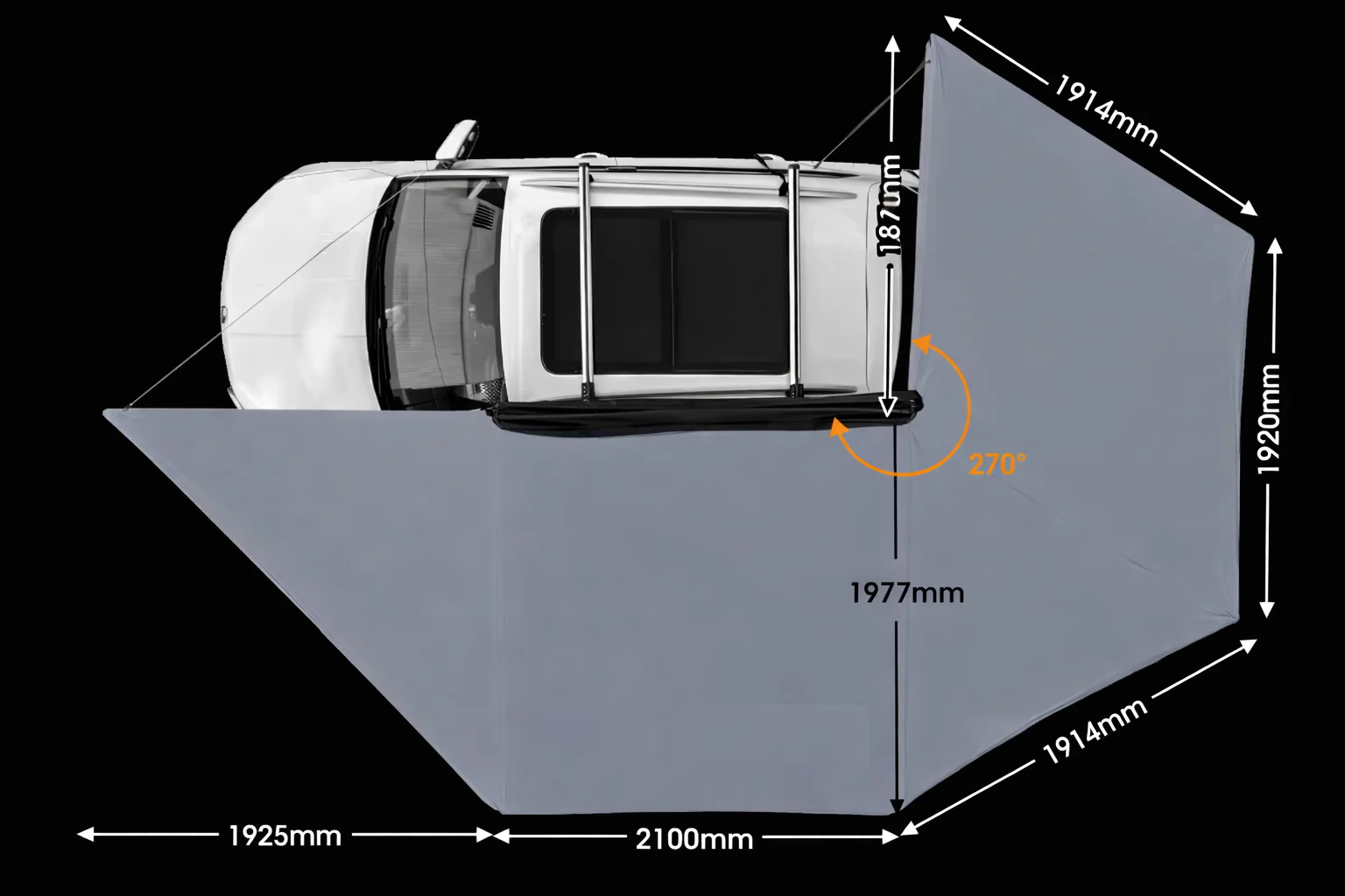 Avtomobilska tenda 270° - slika 2
